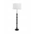 Black Wood floor lamp with Fabric shade