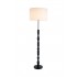 Black Wood floor lamp with Fabric shade