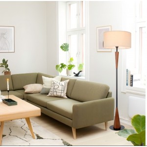 Solid wood rod with fabric shade