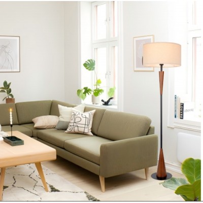 Solid wood rod with fabric shade