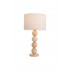 Woodball table lamp with Fabric shade